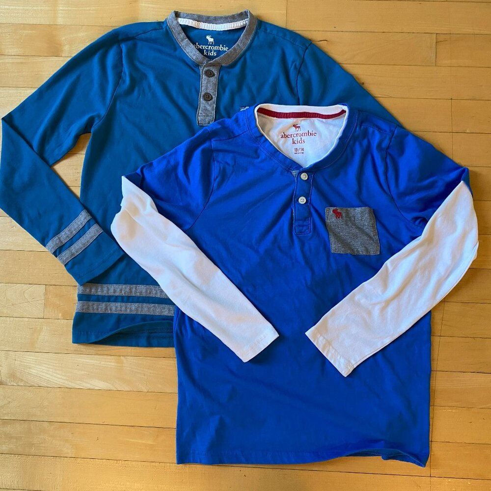 Two Abercrombie Long Sleeve Henly Tees